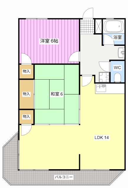 ルグラン曳馬(2LDK/3階)の間取り写真