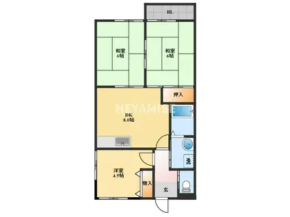 葡萄の樹II(3LDK/1階)の間取り写真