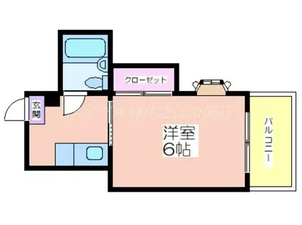 シャトーリヨン(1K/4階)の間取り写真