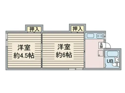東京メトロ千代田線 湯島駅 徒歩1分 3階建 築65年(2K/3階)の間取り写真