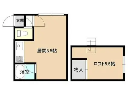 NOIR(1DK/2階)の間取り写真