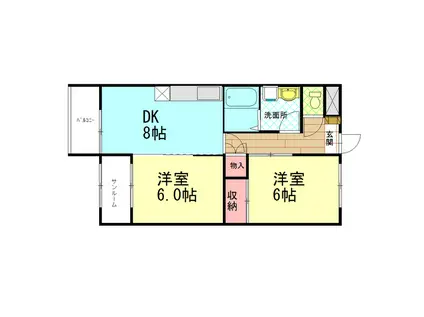 リベールマリオン(2DK/5階)の間取り写真