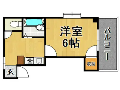 ハイクレスト橋本II(1K/4階)の間取り写真