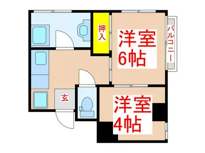 松村ビル(2K/3階)の間取り写真