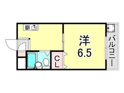 ピュア南塚口(1K/3階)の間取り写真