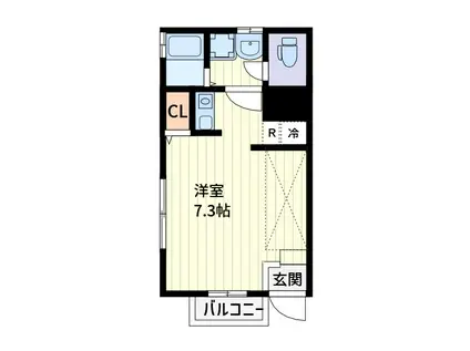小松荘(ワンルーム/1階)の間取り写真