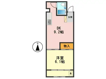 ＪＲ総武線 新小岩駅 徒歩16分 4階建 築55年(1DK/3階)の間取り写真