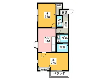 丸泰桜町ビル(2DK/4階)の間取り写真