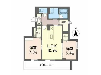 シャーメゾン大龍II(2LDK/2階)の間取り写真