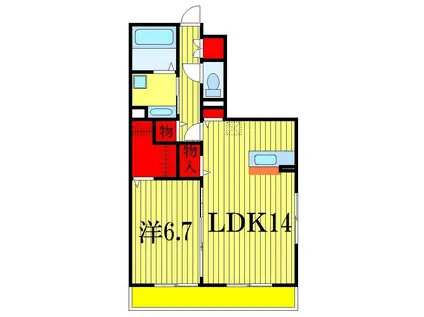 エクセル西船橋II(1LDK/2階)の間取り写真