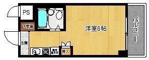 スカイコート姫路(1K/4階)の間取り写真
