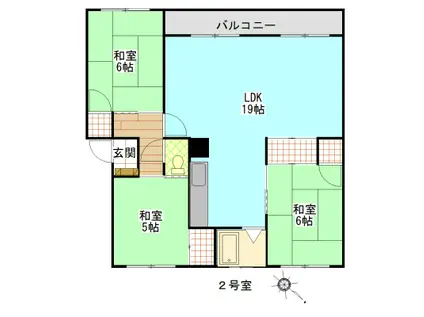 ハイツ えとも(3LDK/3階)の間取り写真
