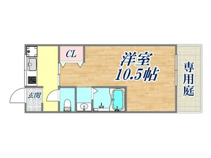 ハイツテンドウ(ワンルーム/1階)の間取り写真