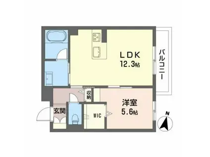 ジェンティーレ伍番館(1LDK/2階)の間取り写真