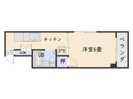 ブリリアンス新屋敷(1K/2階)の間取り写真