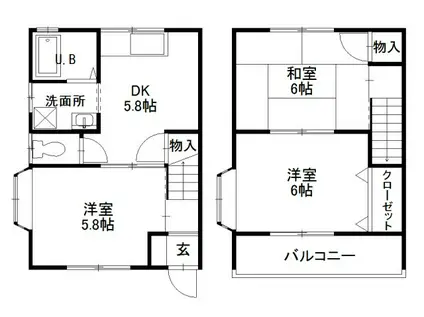 コーポフォレスト(3K/1階)の間取り写真