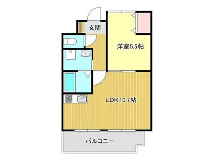 ザ・レジデンス元魚(1LDK/8階)の間取り写真