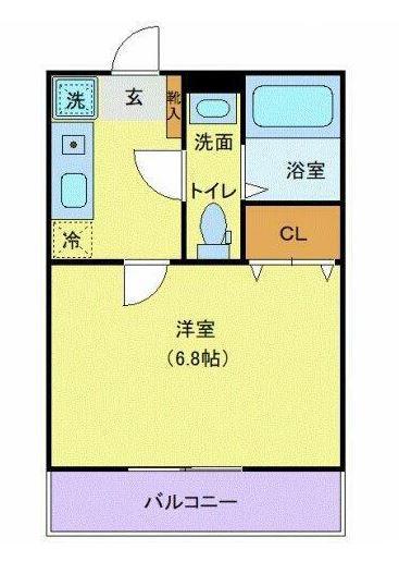 MQUARTO湘南海岸公園I(1K/2階)の間取り写真