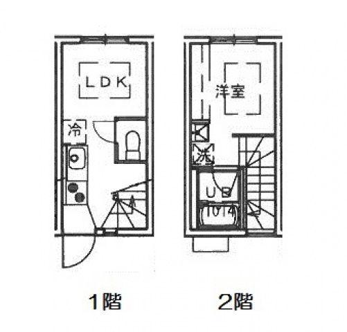 本浦コーポラスI(1LDK/1階)の間取り写真