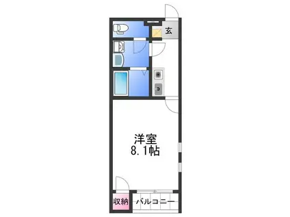 クレイノ雄の浦(1K/2階)の間取り写真