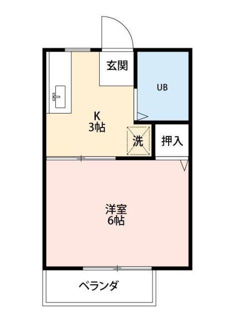 サンシティ嶺田C(1K/1階)の間取り写真