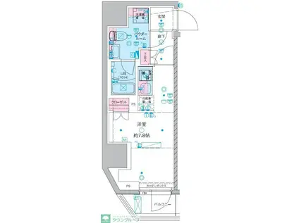 GENOVIA三郷駅前(ワンルーム/9階)の間取り写真