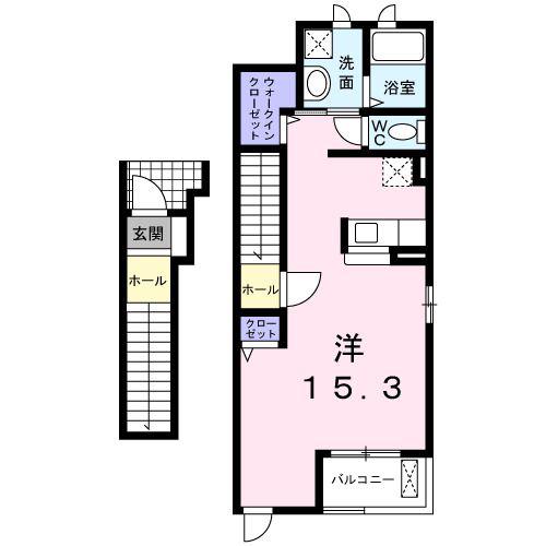 ＪＲ山陽本線 西川原駅 徒歩7分 2階建 築20年(ワンルーム/2階)の間取り写真