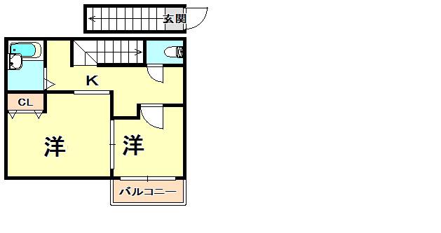 FIRSTBLISS(2K/2階)の間取り写真