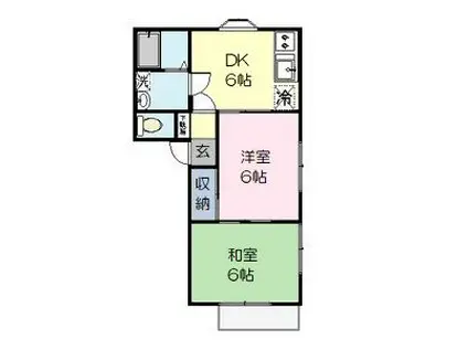 エフハウス I(2DK/1階)の間取り写真