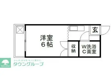 シャトルアンジェ(1K/2階)の間取り写真