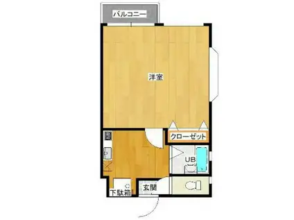 ソラール羽衣(1K/2階)の間取り写真