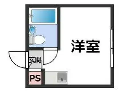メゾンドリュウ玉造(ワンルーム/1階)の間取り写真