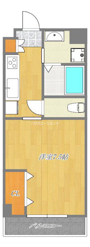 ライフコア(1K/2階)の間取り写真