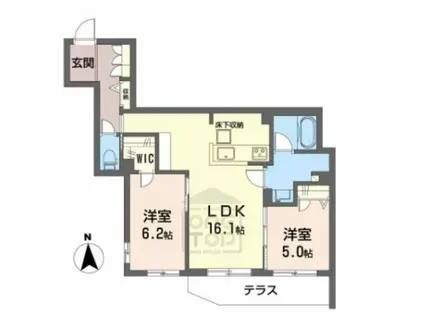 シャーメゾン エヌーノ(2LDK/1階)の間取り写真