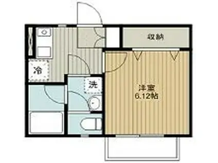 ヴェール大牧(1K/1階)の間取り写真