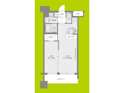 プレジオ東三国(1LDK/4階)の間取り写真