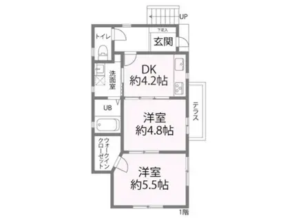 いいなみ荘(2DK/1階)の間取り写真