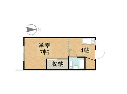 ホワイトメゾンミツオカ(1K/1階)の間取り写真