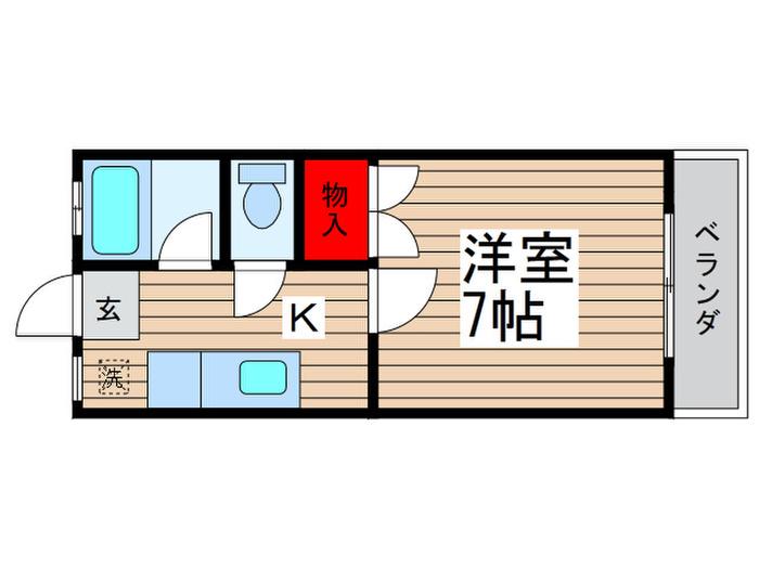 ニューライフ越塚(1K/3階)の間取り写真