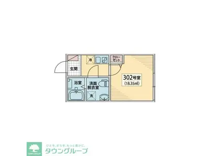 ヴェスタ南小岩(1K/3階)の間取り写真