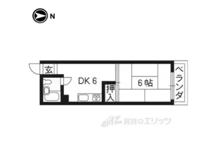 レジデンス桂(1DK/2階)の間取り写真