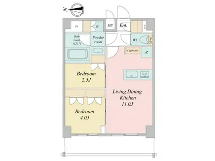 LIME RESIDENCE KAWAGUCHI イースト(2LDK/8階)の間取り写真