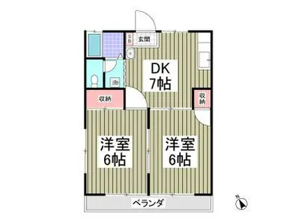 メゾンヴェール(2DK/2階)の間取り写真