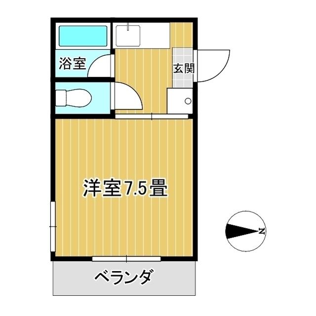 エンゼルハイツ(1K/2階)の間取り写真