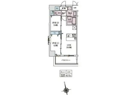 スプランディッドIX(2LDK/8階)の間取り写真