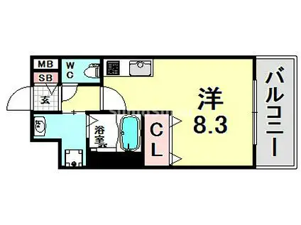 アスヴェル兵庫駅前(ワンルーム/10階)の間取り写真