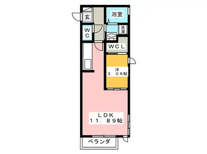 スタブリテラス鈴鹿(1LDK/1階)の間取り写真