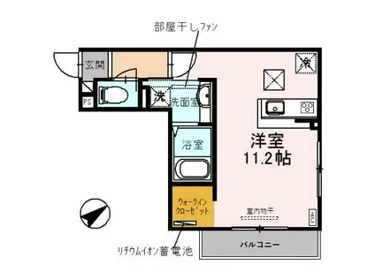 グランヴィル(ワンルーム/1階)の間取り写真