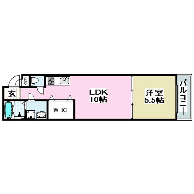フジパレス茨木南(1LDK/1階)の間取り写真
