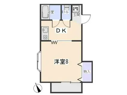 MOハイツ(1K/2階)の間取り写真